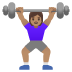 woman lifting weights, medium skin tone